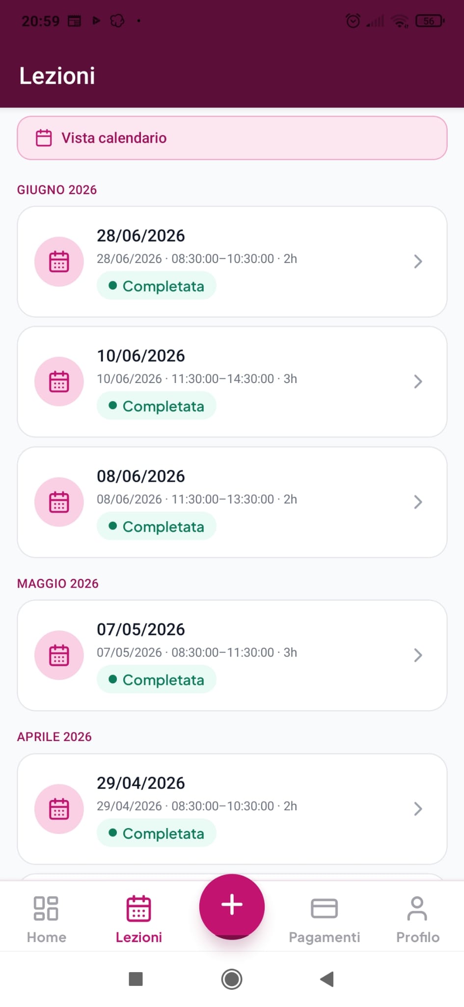 Gufeo — Registro lezioni