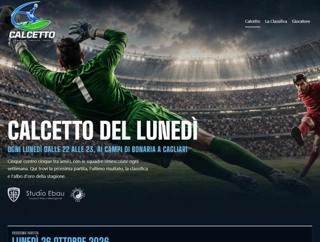 Home page del sito Il Calcetto del Lunedì